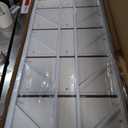 JSB No Assembly Folding Bookshelf, 6 Tier Industrial Metal Book Shelf for Storage, Vintage Wood Foldable Bookcase for Living Room, Bedroom, Office Organization Shelves (All White)