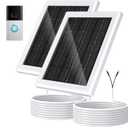 Ring Solar Charger 5W 12VAC Compatible with Ring Video Doorbell 3/3+/4, Battery Video Doorbell Pro, 16.4ft Waterproof Charging Cable, 360Adjustable Mount-Update (Update,White,2 Pack)