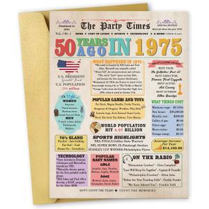 3 x OJsensai Cool 50th Birthday Gifts Decorations for Him Her, Retro 50 Years Old Birthday Card for Mom Dad, Best Fifty Bday Gift Ideas for Women Men (Funny Vintage)