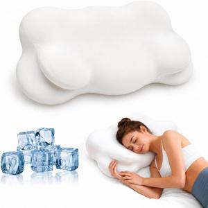 Cloud Neck Pillow for Side Sleepers, Memory Foam | Ergonomic cloud-contour design with breathable cover and rounded side wings for side, back, and combination sleeping.