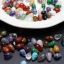 40 Pcs Healing Loose Beads Faceted Water Drop Shape Natural Multicolor Stone Pendants Crystal for Jewelry Making DIY Craft
