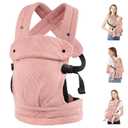Baby Carrier Newborn to Toddler- Ergonomic,Cozy and Lightweight Infant Carrier for 7-40lbs,3 Carry Positions Newborn Carrier,Pink