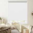Cordless Roller Shades Blackout Blinds for Windows Room Darkening Rolled Up Shades with Spring System, UV Protection Window Shades Door Blinds for Home and Office (White, 34" W x 72" H)