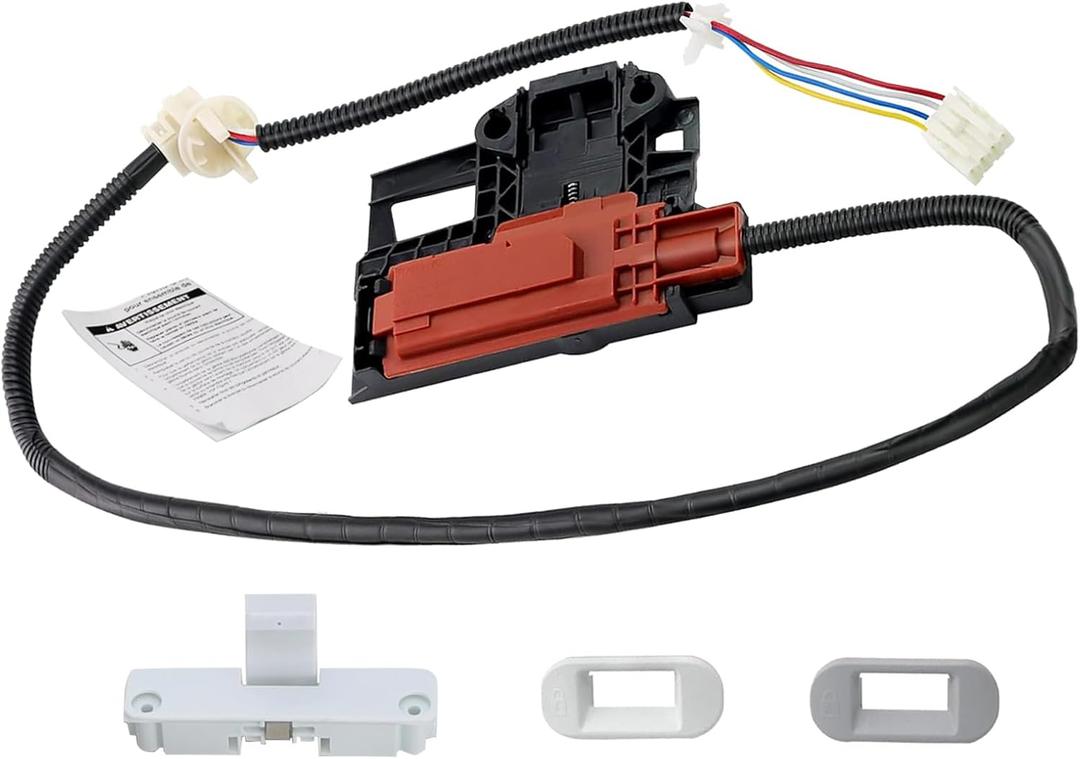 2 x W10404050 Washer Lid Lock Latch Switch W10238287 Assembly with W10240513 Strike Compatible with Whirl.pool, May.tag, Ken.more Washer Replaces 1938607, W10744659, AP5263307