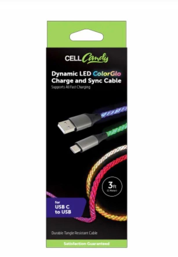 Cell Candy Dynamic LED ColorGlo Charge & Sync Cable