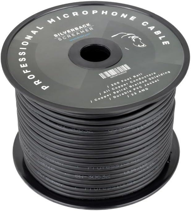Sewell Silverback Screamer Bulk XLR Cable, 300 ft. Spool, Pure Copper, OFC, Flexible, Spiral Braided Shielding SW-30632, Black (300 ft)