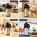 Airpot Coffee Dispenser Thermal with Pump,2.2L/74Oz Insulated Stainless Steel Large Airpot Coffee Carafe Lever Action for Hot/Cold Water,Thermal Carafes for Hot Cocoa for Parties