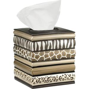 Popular Bath Safari Stripes, Tissue Box, Chocolate
