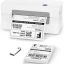 Thermal Label Printer, 4x6 Shipping Label Printer for Small Business & Shipping Package Compatible with Android & iOS, Used for Amazon, Ebay, Shopify, USPS - White Gray (USB Only)