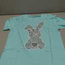 Potia Easter Shirts for Women Happy Easter Day Bunny T-Shirt Plaid Cute Bow Love Rabbit Egg Tee Tops M