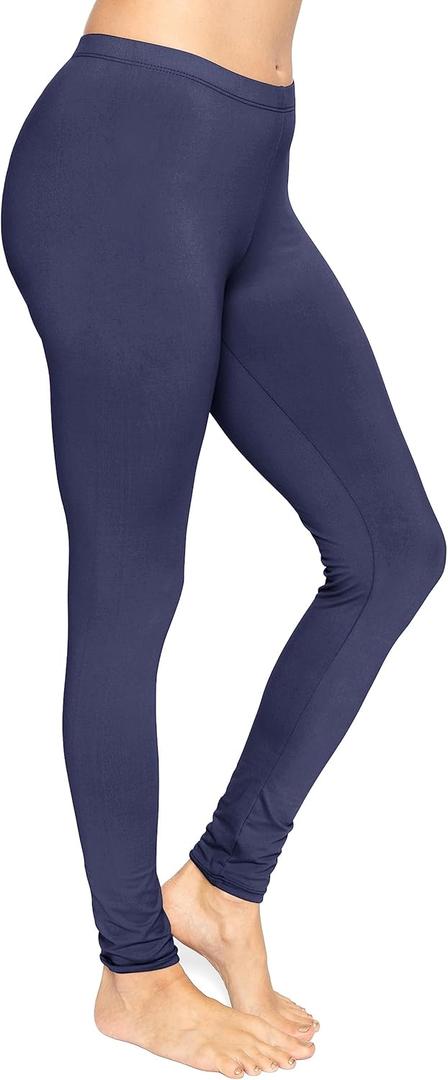 STRETCH IS COMFORT Women's Full Length Leggings Navy Blue X-Large