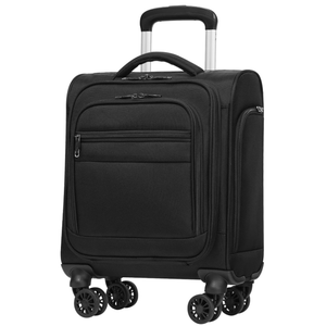 Coolife Underseat Carry On Luggage Suitcase Softside Lightweight Rolling Travel Bag Spinner Suitcase Compact Upright 4 Dual Wheel Bag, Black