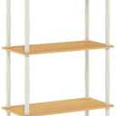 Furinno Turn-N-Tube 5-Tier Multipurpose Shelf / Display Rack / Storage Shelf / Bookshelf, Classic Tubes, Beech/White (5-Tier Classic Tube, Beech/White)