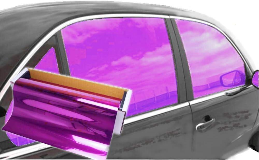 Reflective Car Window Tint Film - One Way Window Mirror Glass Shield Automotive Tinting Sun Blocking Anti UV Heat Control for Car SUV Truck Tractor Boat House Purple 20 Inches x 10 Feet