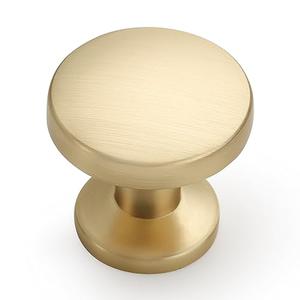 Amerdeco 7 Pack Brushed Brass Cabinet Knobs Single Hole Cabinet Pulls Round Kitchen Cabinet Knobs Drawer Knobs Dresser Knobs and Pulls for Bathroom Cabinets ZH0051