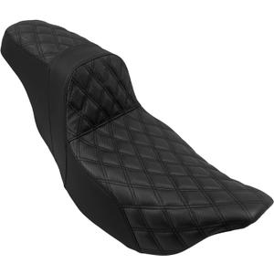 One-Piece Seat Driver & Passenger Seat 2-Up Fit For Harley Touring Road King FLHR Road Glide FLTR Street Glide FLHX Electra Glide Ultra Limited FLHT 2009-2023 (Black Stitching)