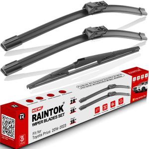 Windshield Wiper Blades Replacement for Toyota Prius 2016-2022 Original Factory Quality Front Rear Wipers Blade Set for My Car - 28" 16" 16" (Pack of 3)