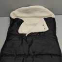 Orzbow Winter Carseat Cover for Baby | Infant Car Seat Cover, Waterproof Car Seat Blanket with Adjustable Collar | Warm and Cozy Fleece Carseat Canopy Blanket for Baby Winter Essentials, Black (Footmuff & Blanket Style)