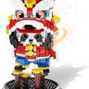 Lion Dance Panda Building Blocks Set, 1235PCS Micro Mini Building Blocks for Adults, Panda Toys for Boys and Girls