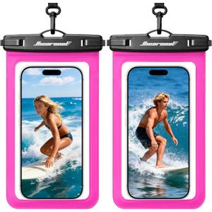 Hiearcool Waterproof Phone Pouch,Waterproof Phone Case for iPhone 17 16 15 14 13 Pro Max Plus up to 8.3",IPX8 Cellphone Dry Bag for Beach Cruise Travel-Bright Red-2Pack