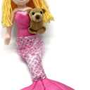 The Petting Zoo Mermaid Doll with Sea Lion Stuffed Animal- Great Gifts for Girls, Mermaid Plush Doll with Sea Lion Plush Toy, 17 inch (Blonde)