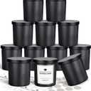 SUPMIND 12 Pack 10oz Glass Candle Jars with Lids and Sticky Labels, Empty Candle Jars for Making Candles Bulk Containers(Matte Black)