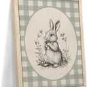 Framed Easter Bunny Wall Art, Cute Rabbit Easter Canvas Print Paintings, Rustic Farmhouse Spring Animal Wall Decor, Vintage Holiday Decor Oil Painting for Living Room Bedroom Nursery 8x10 Inch