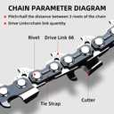 4 Pack 16 Inch Chainsaw Chain for Husqvarna .325" Pitch .050" Gauge 66 Drive Links, Fits Husqvarna 435, 430, Replacement 50184 08-66, 591095766, H23-66 and More