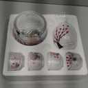 Irenare Japanese Sake Set for 4 Saki Cup Set Pink Cherry Blossoms Sake Bottle Cup Set Including 1 Sake Bottle 1 Sake Tank and 4 Sake Cups for Cold Hot Warm Sake Carafe, Japanese Gifts