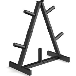 Weight Plate Rack, Weight Tree, Weight Plate Holder, 2-Inch Home Gym Storage Stand, Holds 300 lbs，Black