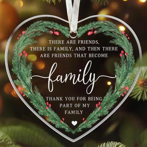 2 x Best Friend Ornaments for Christmas Tree - Best Friends Bestie Ornaments for Women - Bestie Ornament - Friendship Christmas Ornament - Besties Gifts for Women - Acrylic Ornament