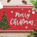 Oujilidemat Christmas Coir Doormat 30x17 Inch with Xmas Tree Design, Non-Slip Heavy Duty for Outdoor Porch, Merry Christmas Welcome Mat, Holiday Decoration