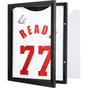 1 Pack T Shirt Display Frame, Bigger 18" x 14" Shadow Box Black T Shirt Frame with 98% UV Protection Acrylic, 1" Depth of Usable Space Shadow Box, Display Case for Shirts, Jerseys, Memorabilia
