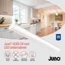 Juno UCES 24 Inch LED Under Cabinet Lighting, LED Kitchen Cabinet Light Fixture Hardwired, Dimmable, Damp Rated, Selectable Soft, Warm, Neutral, Cool, Daylight White Light (UCES 24IN SWW5 90CRI WH M6)