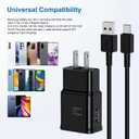 Type C Charger Fast Charging, 2 Pack USB C Android Phone Wall Charger Block & 6ft Charge Cable Cord, for Samsung Galaxy S8 / S9 / S10 Plus Active S10e, S20 / S21 Ultra Plus, Note 8 9 10, Pixel 3 etc