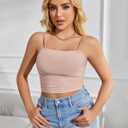Avidlove Bralettes for Women Spaghetti Strap Mesh Tank Top Tube Slim Y2K Camisole Ultra-Cropped Tops Lightweight(1 & 2 Pcs) (Pink, XXL)