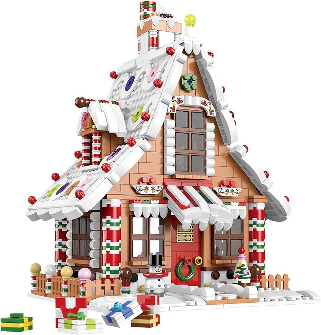 Christmas Gingerbread House Ornaments Building Set Toys, with Led Light, for Kids, Boys, Girls & Adults, Christmas Decorations for Tabletop & Home, Advent Calendar 2025 (1620 Pieces)