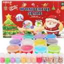 2025 Christmas Slime Advent Calendar for Kids, Crystal Fidget Holiday Surprise Gift Set, 24 Days Christmas Countdown Calendar Xmas Toys Gifts Boys Girls Toddler Party Favors Christmas Stocking Stuffers