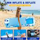 Ayeboovi Extra Large Inflatable Tanning Pool Float Tray - 61" L x 18" W Non-Slip Sunbathing Bed Tray with Cooler Ice Bar for Tanning Lounge Raft & Blow up Suntan Tub Pool Stuff Party Gifts