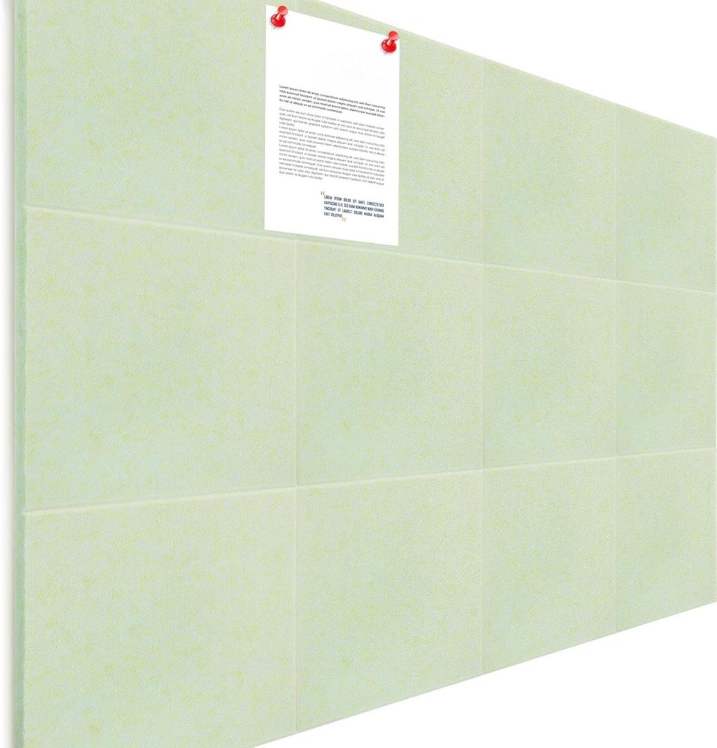 Honoson 12 Pack 47"x35" Large Cork Boards Tiles Alternative Felt Wall Tiles Bulletin Board with Safe Adhesive Cork Board Squares for Walls Organize Home Office Classroom Pin Photo Panels(Sage Green)