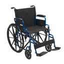Drive Medical Blue Streak Lightweight Wheelchair, Footrests, 16" Seat