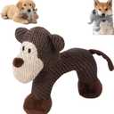 Dog Toys for Aggressive ChewersDurable Linen Squeaky Toys with Built-in Squeaker, Tough Indestructible Plush Stuffed Animals for Small Medium Dogs, Animal Design to Relieve Boredom & Anxiety(Monkey)