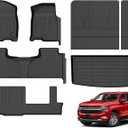 Wailtnb-All Weather Floor Mats & Cargo Liner for 2025-2021 Chevrolet Tahoe & GMC Yukon (8 Seater) (Not fit XL) Custom Fit Tahoe Waterproof Durable Easy to Clean fit for Tahoe Accessories for Tahoe