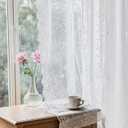 White Lace Curtains 84 Inches Long Victorian Floral Semi Sheer Curtains for Living Room Bedroom Decor Drapes Rod Pocket Light Filtering Vintage Window Curtains 2 Panels Set for Dining Room, 55Wx84L