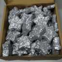 Teenyyou 60 Pcs Glitter Foam Star Vase Fillers Table Decor Floating Glitter Foam Filler Ornaments Candle Centerpieces for Wedding Christmas Table Scatter, 3 Size(Classic,Silver)