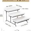 MALACASA 3 Tier Serving Trays for Party, Porcelain Serving Platters and Trays, 12 Inch Tiered Tray Stand, Fruit Tray, Trays for Serving Food, White Dessert Stand with Collapsible Sturdier Metal Rack