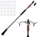 Ultra XT Dual Head Telescoping Pole | Extension Pole for Hanging & Removing String Lights, Christmas Lights & Decorations, 11ft Reach with Gutter, Shingle & Eave Compatibility, Includes 25 Light Clips