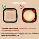 125 Pcs Air Fryer Liners, 8 Inch Square Non-Stick Parchment Paper, Disposable, Oil-Proof, Waterproof, Unbleached, Perfect for Baking, Roasting, and Frying (8IN-Square)