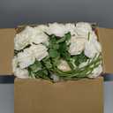 100 Pcs White Rose Artificial Flowers Bulk, Ivory Silk Fake Roses with Long Stem for Wedding Decoration, Bridal Bouquets, DIY Flower Wall, Party Table Centerpieces, Home Decor