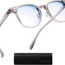 AMBEYE TR90 Blue Light Blocking Glasses - 99% Bluelight Filtering Clear Lens Anti Fatigue UV Protection for Computer/Phone/TV Screens (Gray)